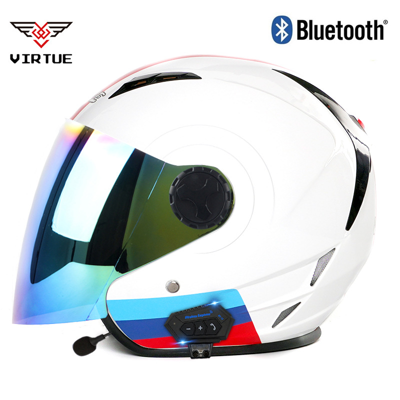 Lightweight half helmet with Bluetooth